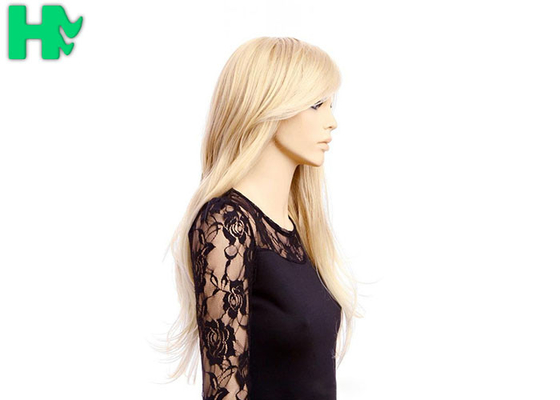 High Temperature Fiber Natural Long Straight Synthetic Wigs 120% Density
