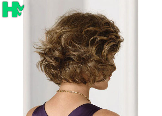 Black Women 180% Density Short Synthetic Wigs Wind With Blonde Curly Hair