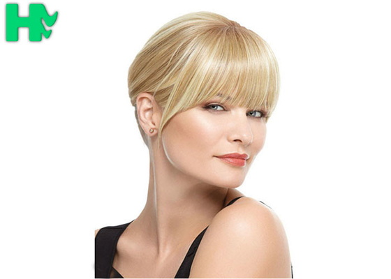 Lady Short Synthetic Hair Wigs Blonde + Bun Chignon Costume