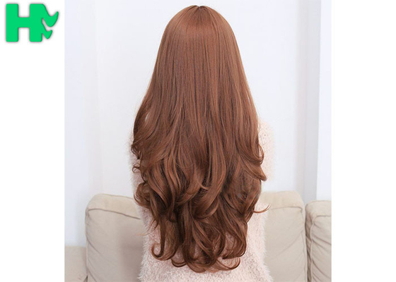 28 Inch Long Synthetic Wigs With Bangs Natural Color