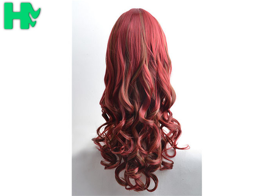 White Women 26'' Long Wavy Synthetic Hair Wigs Body Wave Side Part With Bangs